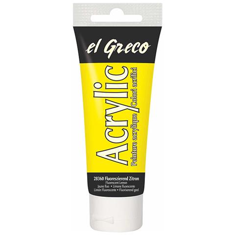 Colore Acrilico El Greco 75 Ml Fluorescente Citron - Foto 1