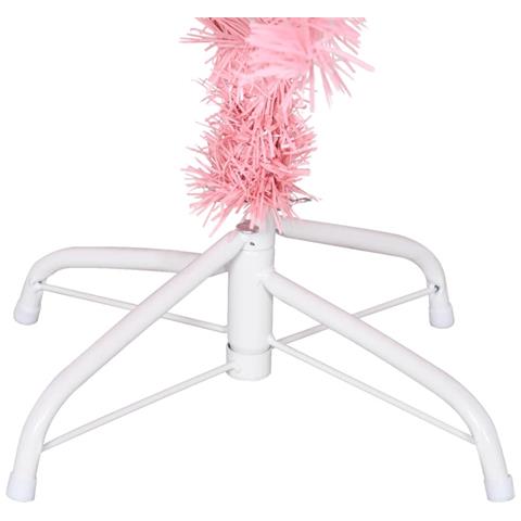 Albero di Natale Artificiale Sottile con Base Rosa 150 cm PVC - Foto 6