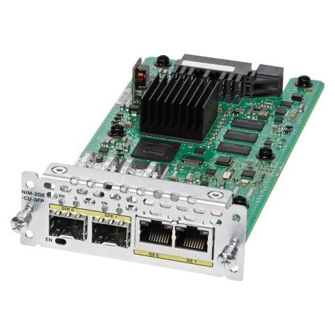 Cisco NIM-2GE-CU-SFP= , Gigabit, 1000 Mbit / s, SFP, Cisco 4000, 0 - 40 °C, -40 - 70 °C - Foto 1