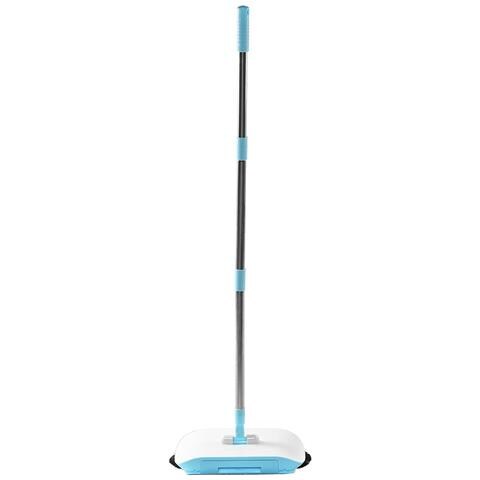 JUSTGREENBOX Mopping Macchina Spin Mano Spingere Spazzatrice 360 Spazzola Spazzatrice Strumento Regolabile Pavimento Cleaner Blu