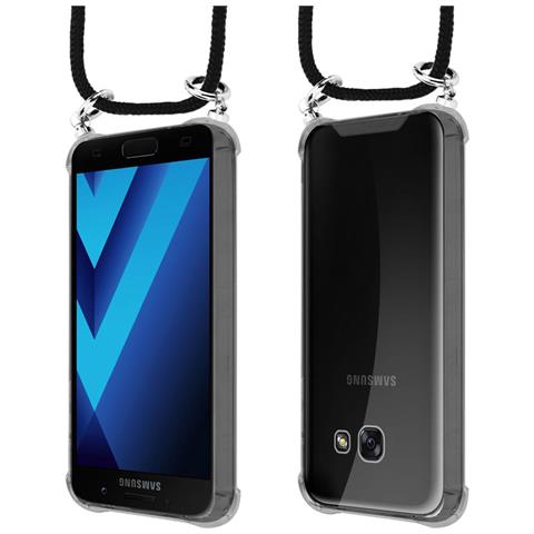 Catena Di Telefoni Cellulari Compatibile Con Samsung Galaxy A5 2017 In Nero - Coperchio Protettivo In Silicone Con Anelli D'argento, Cinturino In Corda E Custodia Staccabile - Foto 8