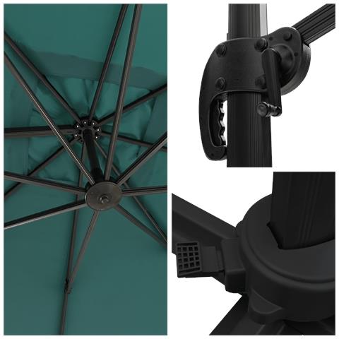 Ombrello Offset Molokai Quadrato 3x3m Blu + Copertura - Foto 14