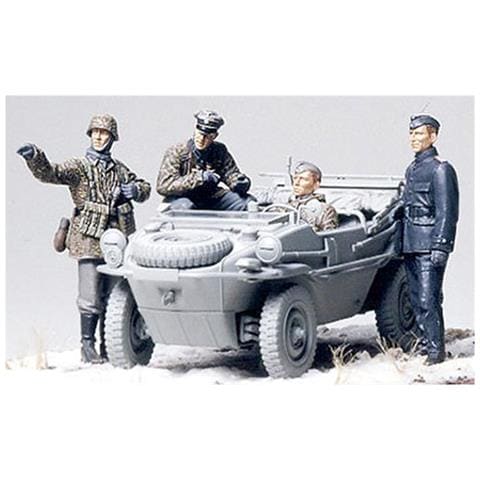 300035253 A Set Di Figurine Della Seconda Guerra Mondiale In Scala 1:35, Auto Anfibia Swimmwagen (4) - Foto 1