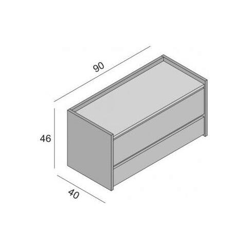 Cassapanca Lantana, Mobile Da Ingresso Moderno Con Scarpiera, Cassapanca Baule Con Due Contenitori, 100% Made In Italy, 90x40h46 Cm, Bianco E Cemento - Foto 4