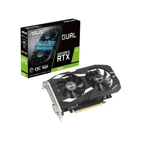 GeForce RTX 3050 6 GB GDDR6 PCI Express 4.0 / 1x HDMI / 1x Display Ports / 1x DVI-D DUAL OC - Foto 1