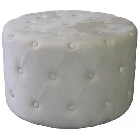 Pouf Rotondo In Velluto Beig - Foto 1