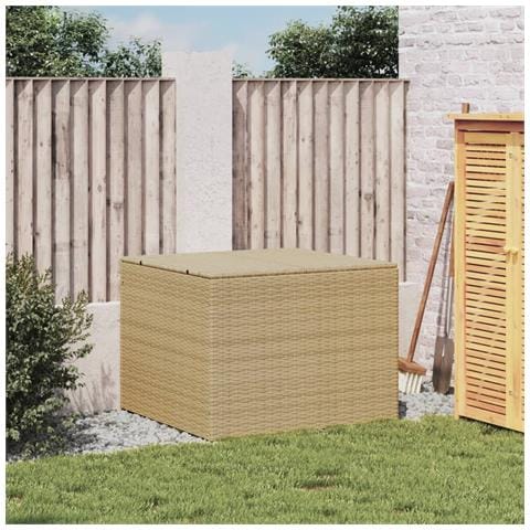 Contenitore Da Giardino Beige Misto 291l In Polyrattan - Foto 3