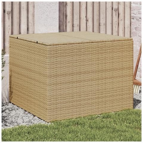 Contenitore Da Giardino Beige Misto 291l In Polyrattan - Foto 1
