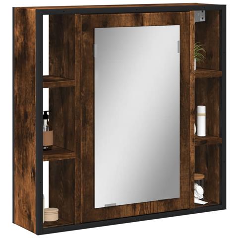 Mobile Bagno Specchio Rovere Fumo 60x16x60 Cm Legno Multistrato - Foto 1