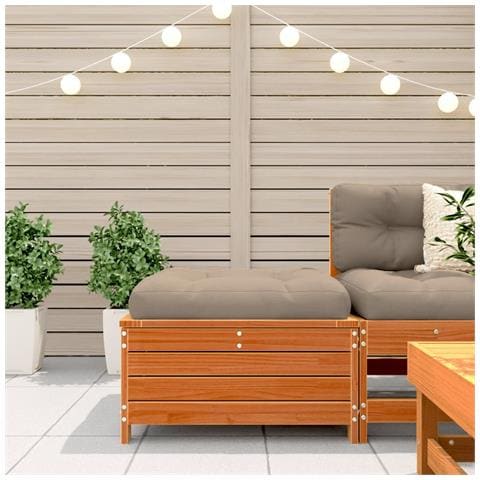 Poggiapiedi Giardino Marrone Cera 62x63,5x32 cm Massello Pino - Foto 3