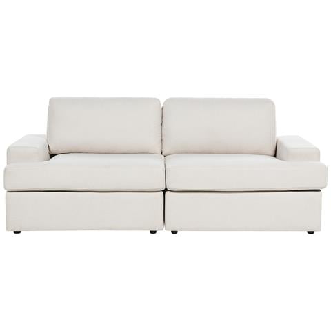 Set Da Salotto 5 Posti Alla Tessuto Beige Chiaro - Foto 8