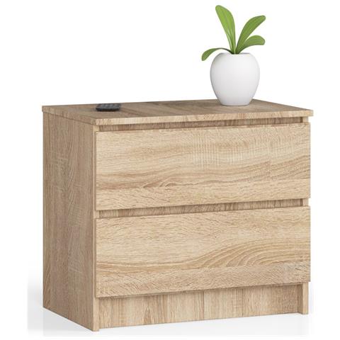 Comodino K60, 2 cassetti, 60x40x55 cm, Colore Sonoma Quercia - Foto 1