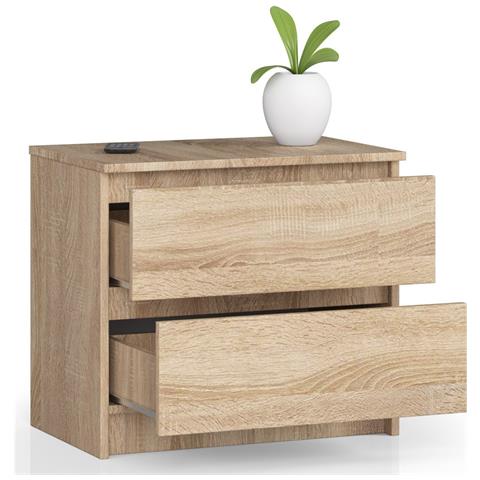 Comodino K60, 2 cassetti, 60x40x55 cm, Colore Sonoma Quercia - Foto 2
