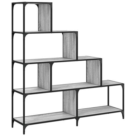 Libreria 4 Ripiani Grigio Sonoma 139x33,5x149 Legno Multistrato - Foto 2