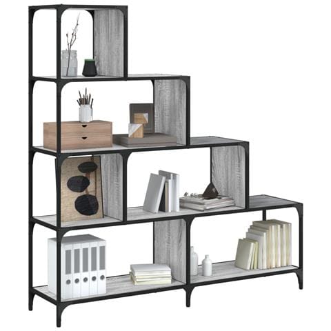 Libreria 4 Ripiani Grigio Sonoma 139x33,5x149 Legno Multistrato - Foto 1