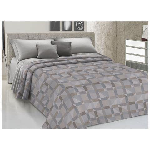 Copriletto Piquet Primavera Estate 100% Cotone Disegno 7879 Atene Piazza E Mezza Beige - Foto 1