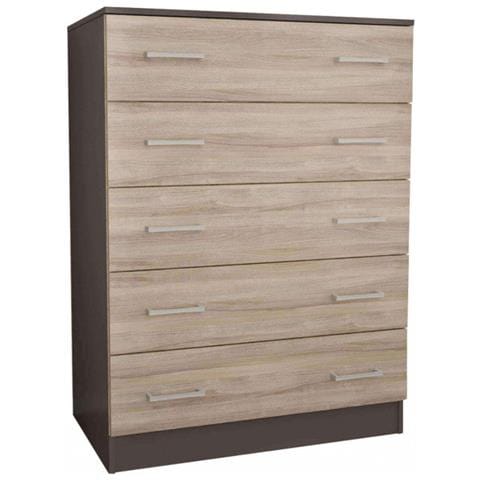 Cassettiera 80x45x110h Cm Da Interno Casa A 5 Cassetti In Legno Nobilitato Bilaminato Linea Classic - Foto 1