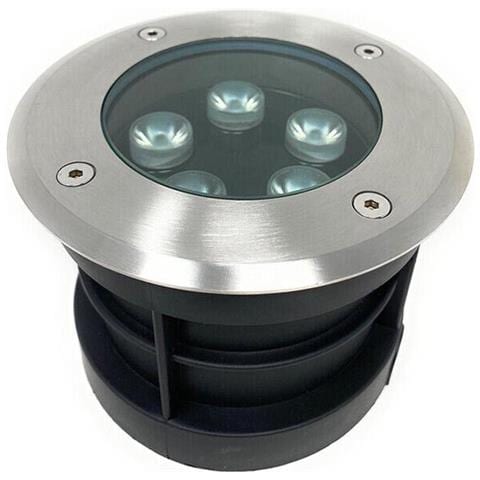 Faretto Calpestabile Da Terra Segnapassi 5 W Led Luce Bianca Acciaio Ip67 - Foto 1