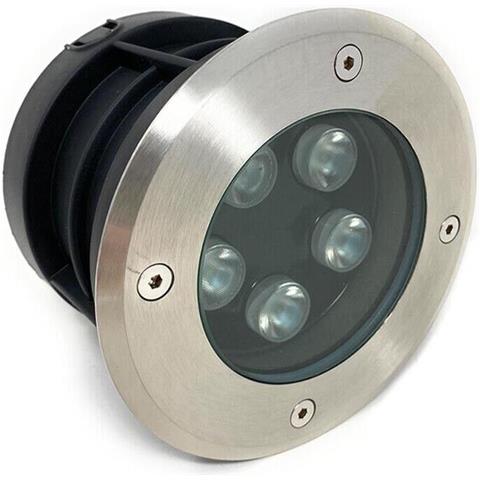 Faretto Calpestabile Da Terra Segnapassi 5 W Led Luce Bianca Acciaio Ip67 - Foto 2