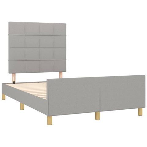 Giroletto Con Testiera Grigio Chiaro 120x190 Cm In Tessuto - Foto 3