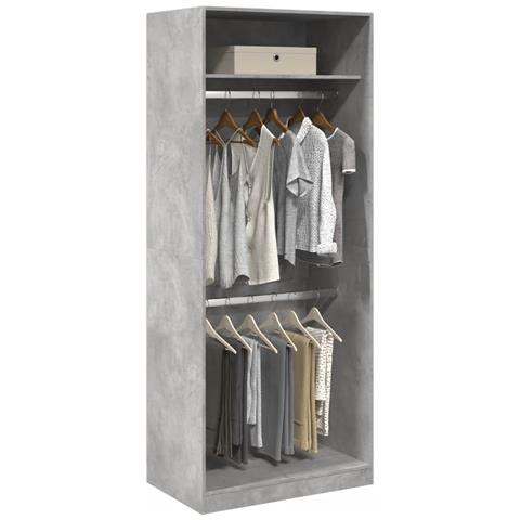 Armadio Grigio Cemento 80x50x200 Cm In Legno Multistrato - Foto 1