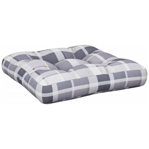Cuscino Per Pallet A Quadri Grigio 58x58x10 Cm In Tessuto - Foto 2