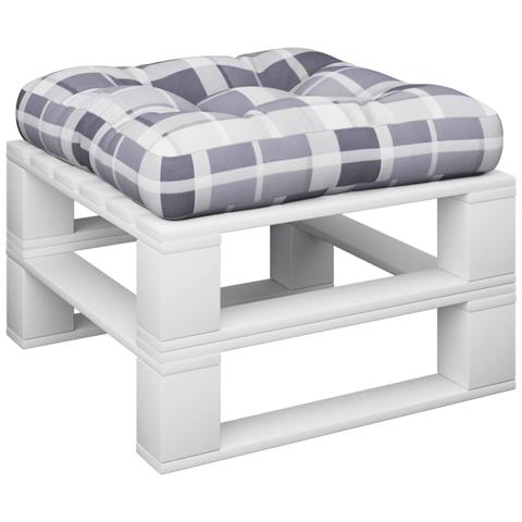 Cuscino Per Pallet A Quadri Grigio 58x58x10 Cm In Tessuto - Foto 3
