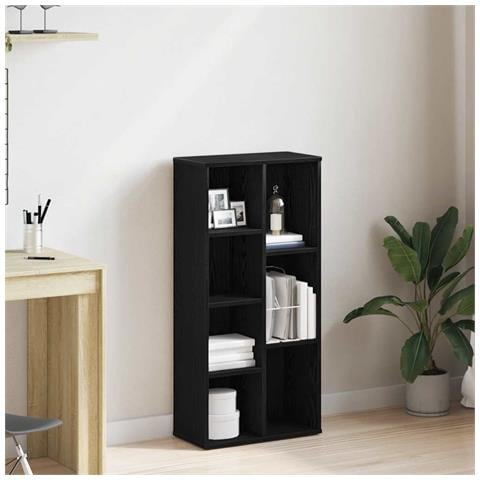 Libreria Rovere Nero 50x25x104 cm in Legno Multistrato - Foto 1