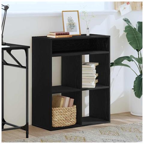 Libreria Nera 66x31x80 Cm In Legno Multistrato - Foto 3