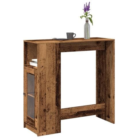 Tavolo Bar Con Rastrelliera Antico 101x40x103,5 Cm Multistrato - Foto 1