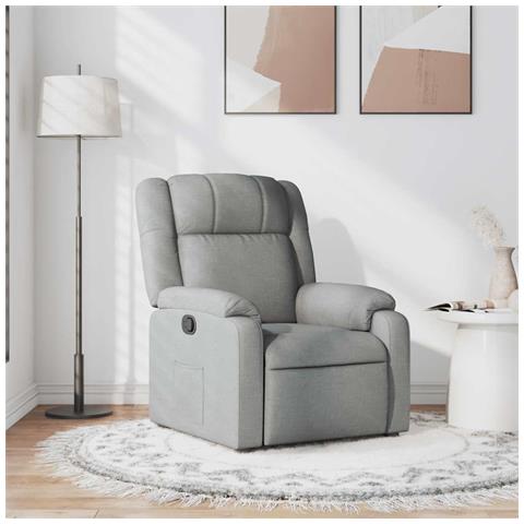 Poltrona Reclinabile In Tessuto Grigio Chiaro - Foto 1