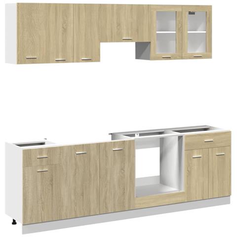 Set Mobili da Cucina 8pz “Lyon” Rovere Sonoma in Truciolato - Foto 1