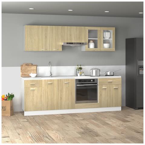 Set Mobili da Cucina 8pz “Lyon” Rovere Sonoma in Truciolato - Foto 10