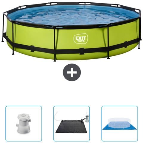 Piscina Fuori Terra - In Giro - 360x360x76 Cm - Groen - Include Accessori Coordinati Cb91 - Foto 1