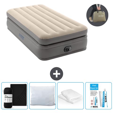 Set Materassino Gonfiabile - 191x99x51 Cm - Grigio - Include Accessori Coordinati Cb17 - Foto 1