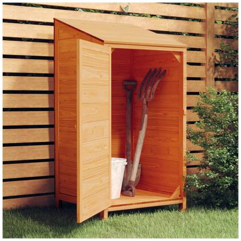 Capanno Da Giardino Marrone 55x52x112cm Legno Massello Di Abete - Foto 8