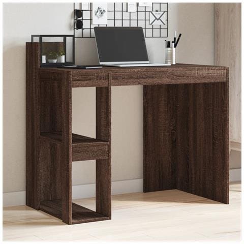 Lusso Casadino -  Scrivania Rovere Marrone 103,5x56,5x94 Cm In Legno Multistrato - Foto 8