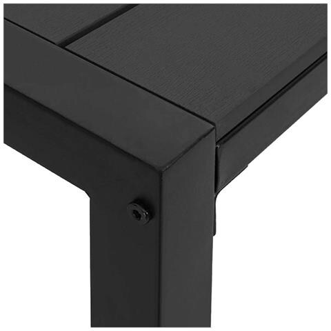 Set da Pranzo da Giardino 3 Pezzi in Acciaio e WPC Nero - Foto 9