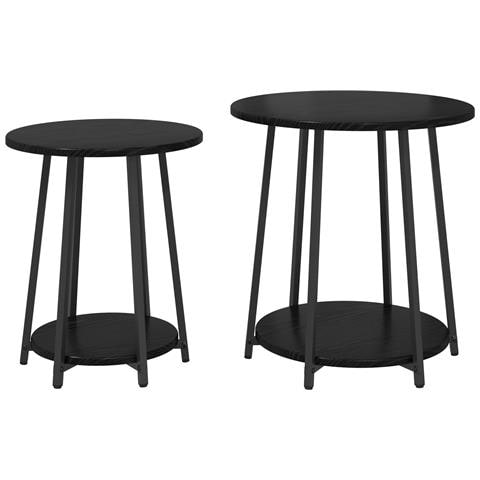 Set di Tavolini 2 pz in legno ingegnerizzato e metallo nero - Foto 1