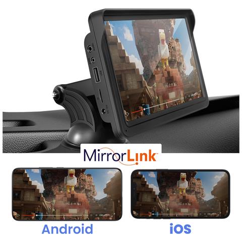 Schermo 7"" Carplay Bluetooth Parabrezza Con Retrocamera - Foto 5