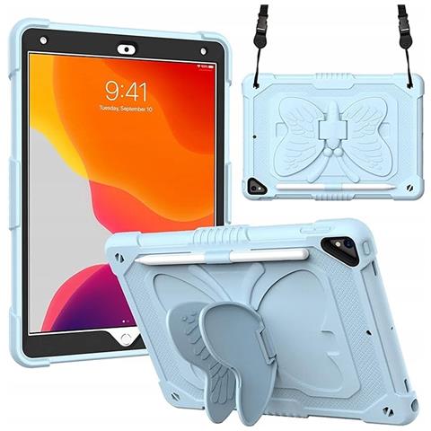Custodia Per Ipad 10.2"" 2020/2019 Con Supporto E Tracolla Blu - Foto 1