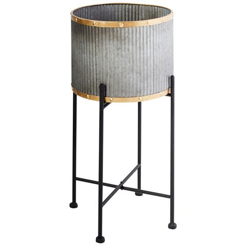 Vaso Per Piante Rialzato Feuille Metallo 26 Cm Grigio - Foto 2