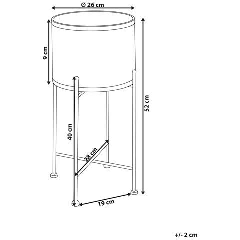 Vaso Per Piante Rialzato Feuille Metallo 26 Cm Grigio - Foto 6
