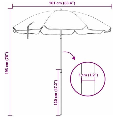 Ombrellone da Spiaggia Mimetico 161 x 193 cm Poliestere - Foto 8