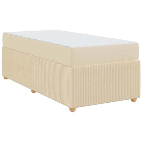 Struttura letto con materasso Crema 80 x 200 cm Tessuto - Foto 1