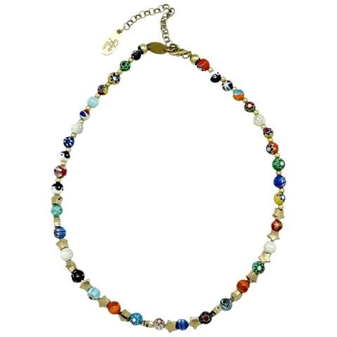 Collana Talismano Di Luce Multicolore In Ottone Placcato Oro - Foto 1