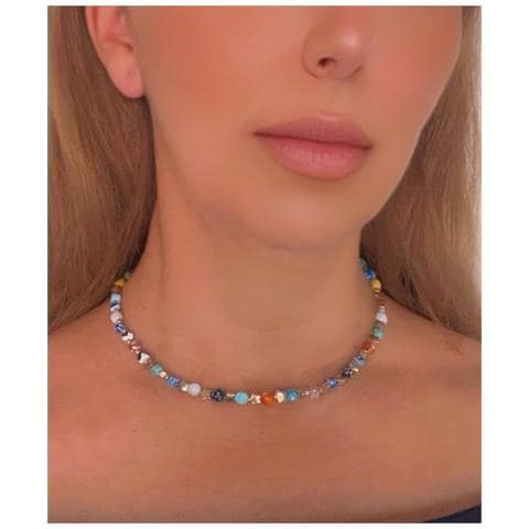 Collana Talismano Di Luce Multicolore In Ottone Placcato Oro - Foto 4