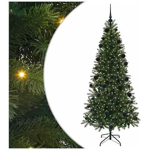 Albero di Natale artificiale con 300 LED Verde 210 cm PE e PVC - Foto 1