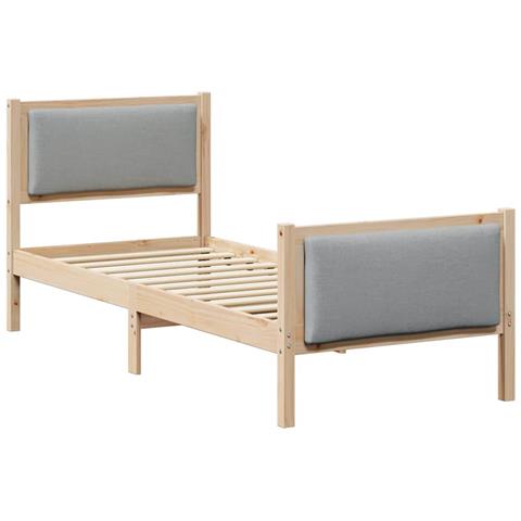 Struttura del letto Grigio chiaro 75 x 190 cm Tessuto - Foto 1