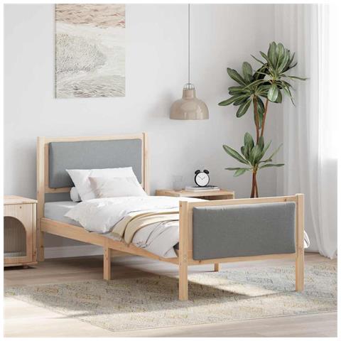 Struttura del letto Grigio chiaro 75 x 190 cm Tessuto - Foto 2